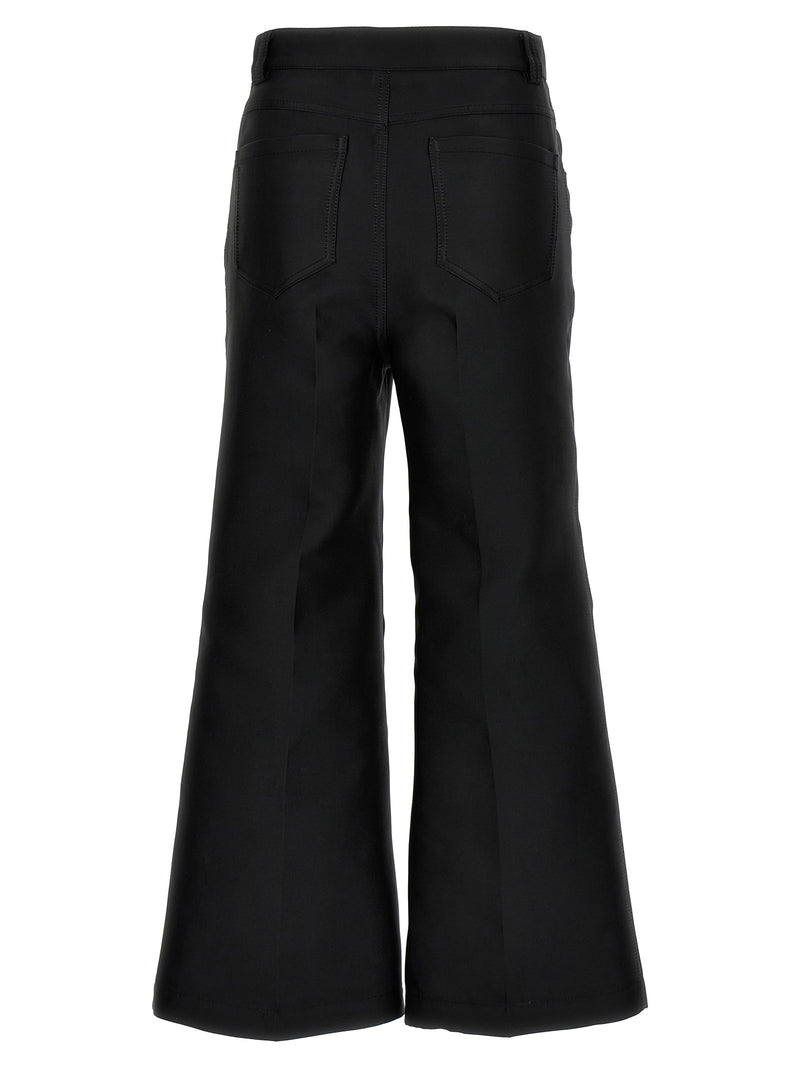 Giambattista Valli Black Silk Blend Flared Pants for Women