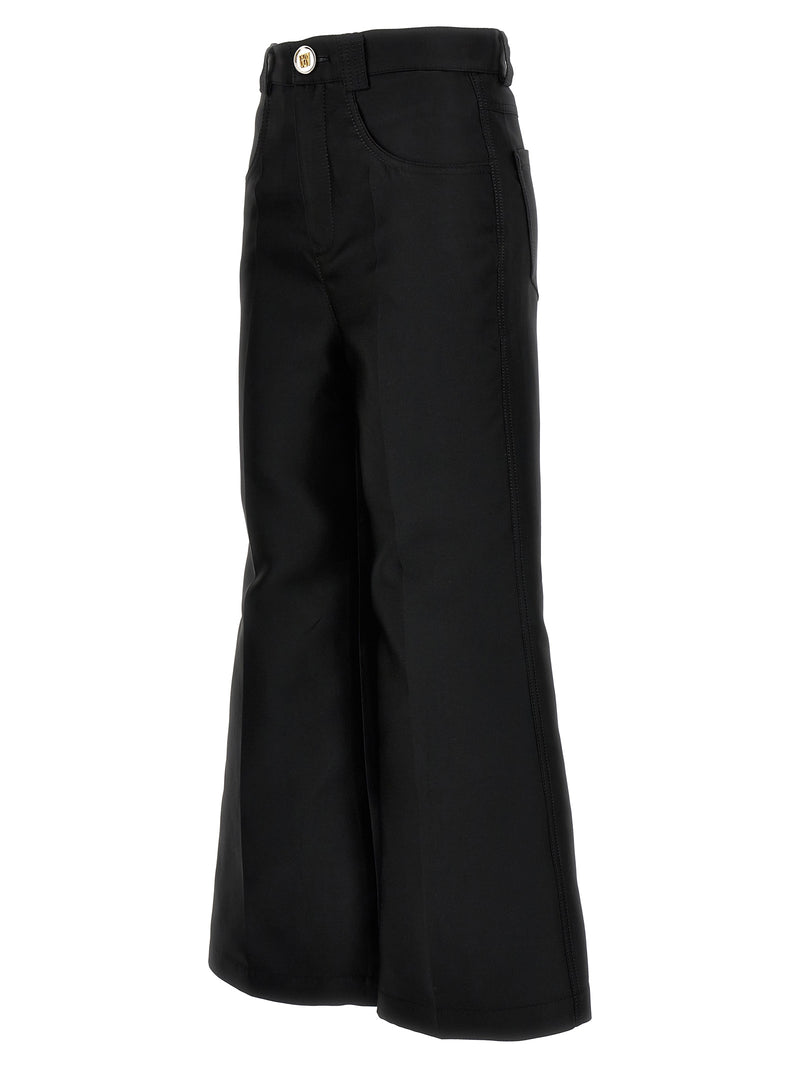 Giambattista Valli Black Silk Blend Flared Pants for Women