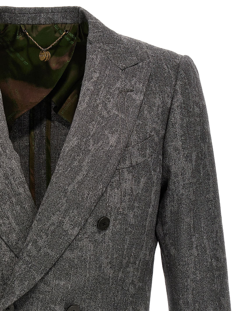 MAURIZIO MIRI Gray Wool Blazer for Men