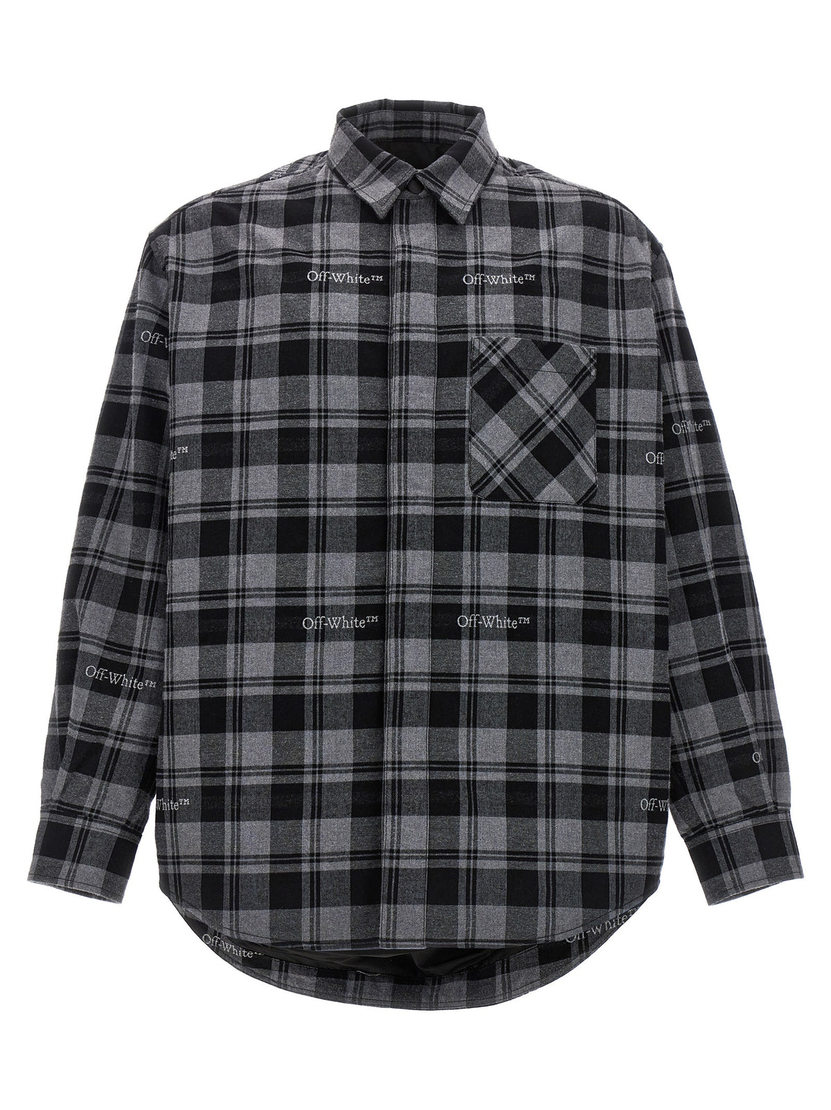 Off-White Gray Cotton Shell Jacket - Urban Style & Comfort