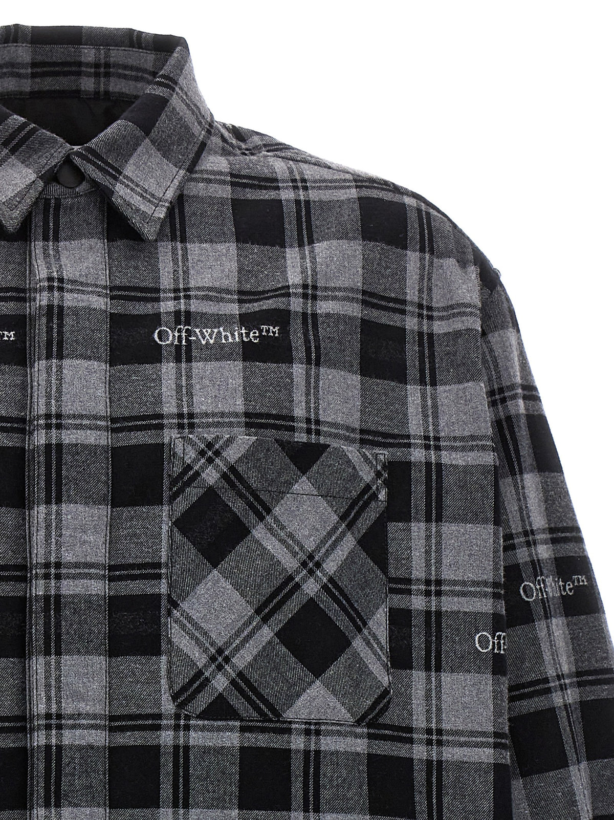 Off-White Gray Cotton Shell Jacket - Urban Style & Comfort