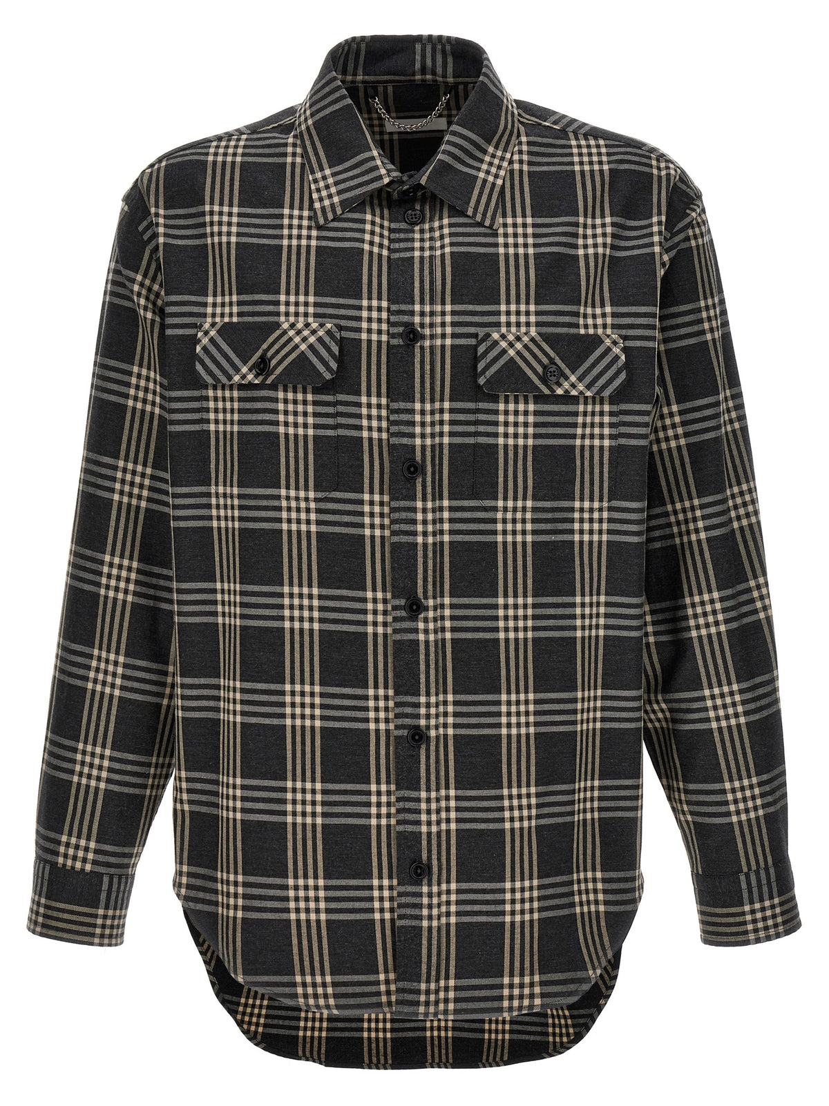 1989 Studio Gray Cotton Blouse - Trendy Check Print Shirt