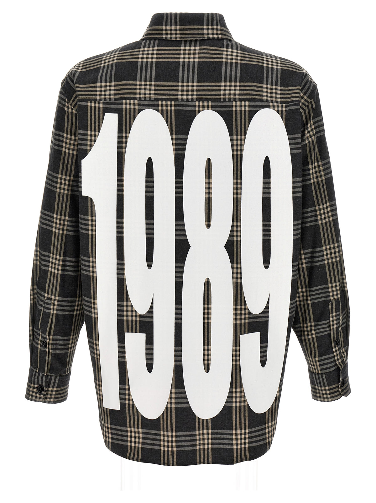 1989 Studio Gray Cotton Blouse - Trendy Check Print Shirt