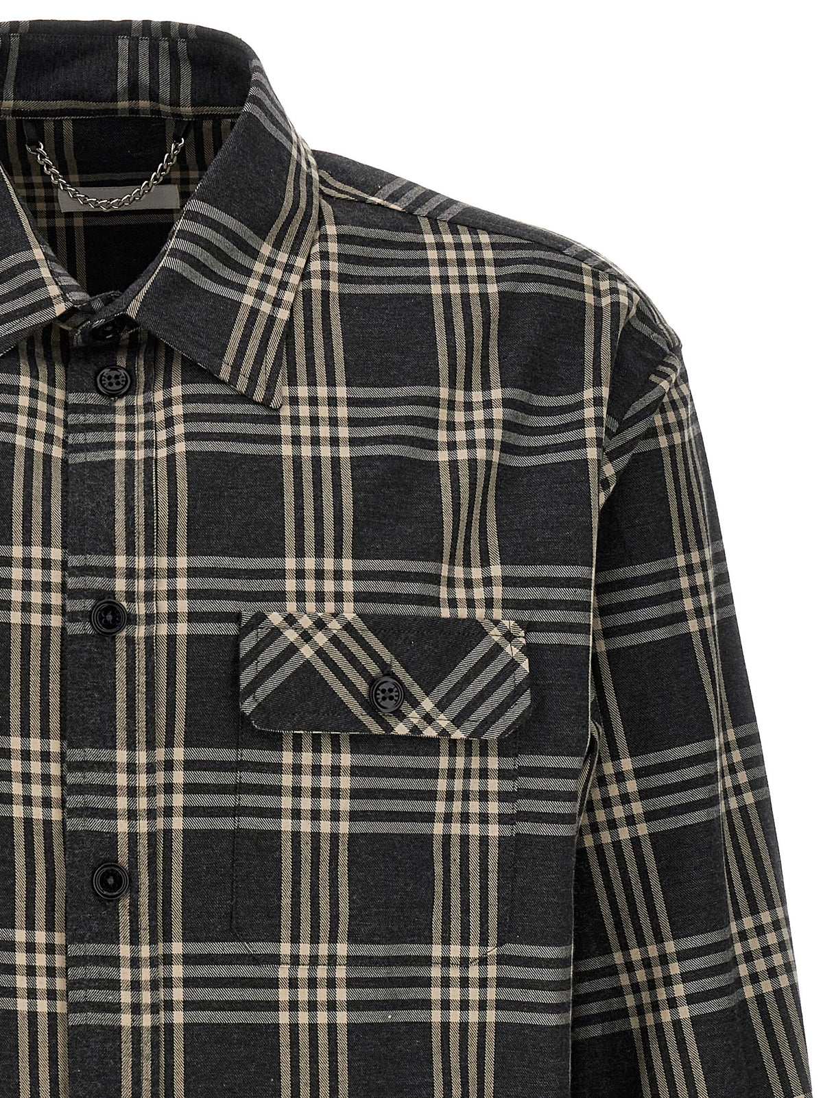 1989 Studio Gray Cotton Blouse - Trendy Check Print Shirt