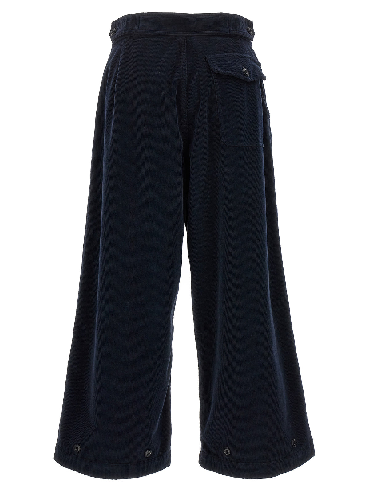 CELLAR DOOR Paola Blue Cotton Wide-Leg Casual Pants