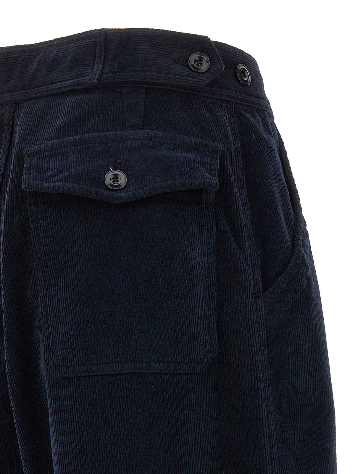 CELLAR DOOR Paola Blue Cotton Wide-Leg Casual Pants