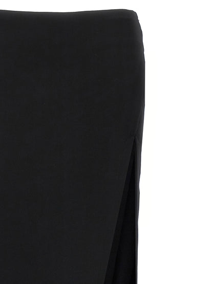 Ann Demeulemeester Black Lamb Leather Mini Skirt