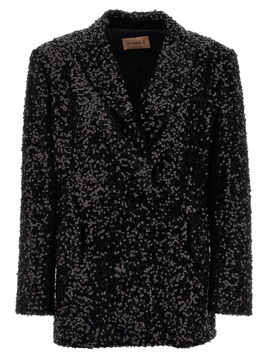 LE TWINS Black Polyester Blazer