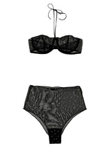 Oséree Gem Necklace Black Polyamide Lingerie Set