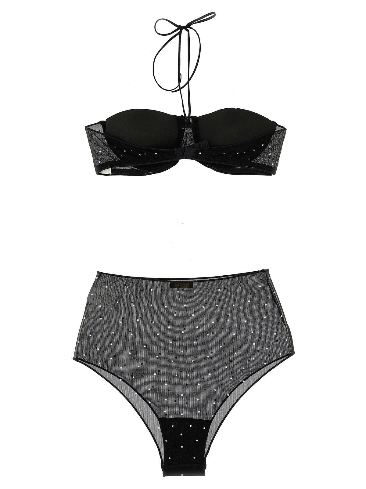 Oséree Gem Necklace Black Polyamide Lingerie Set