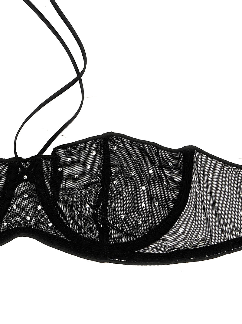 Oséree Gem Necklace Black Polyamide Lingerie Set