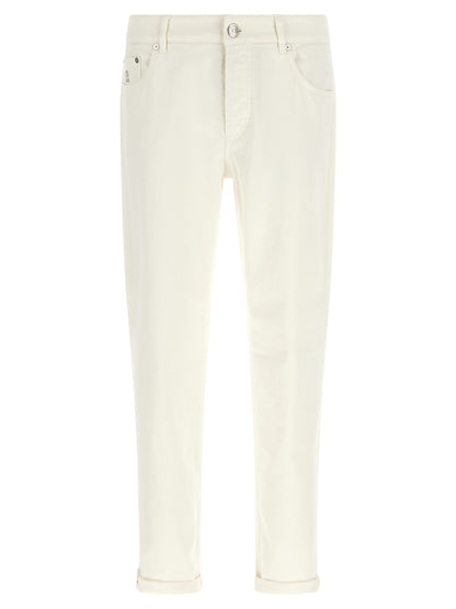 Brunello Cucinelli White Cotton Jeans Denim