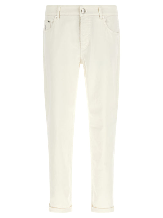 Brunello Cucinelli White Cotton Jeans Denim