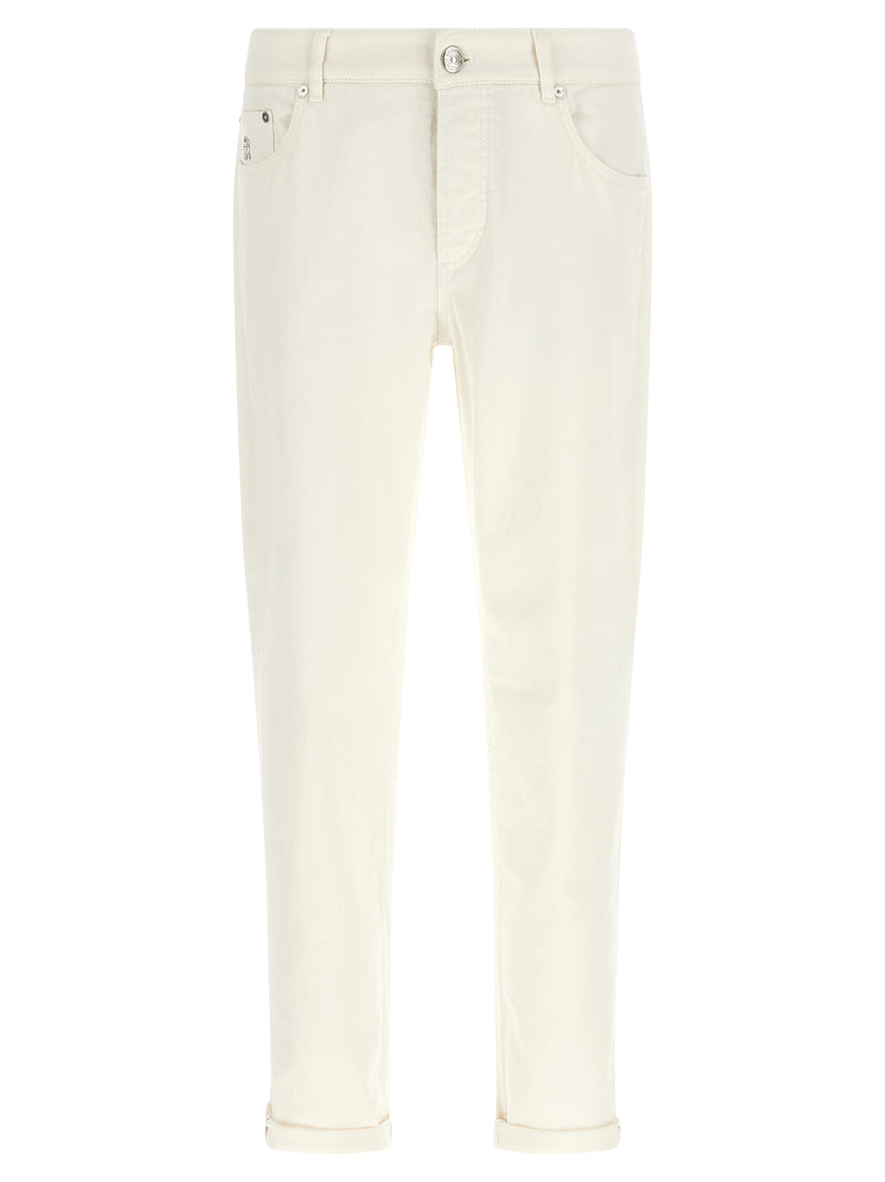Brunello Cucinelli White Cotton Denim Jeans for Men