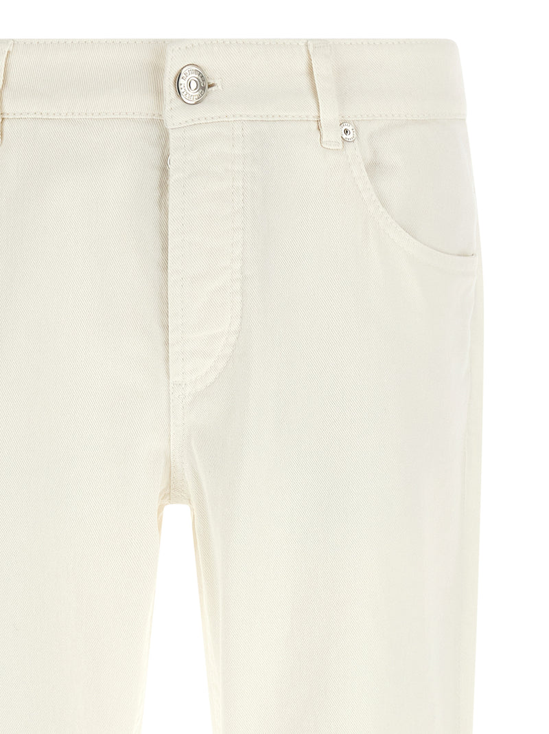 Brunello Cucinelli White Cotton Denim Jeans for Men