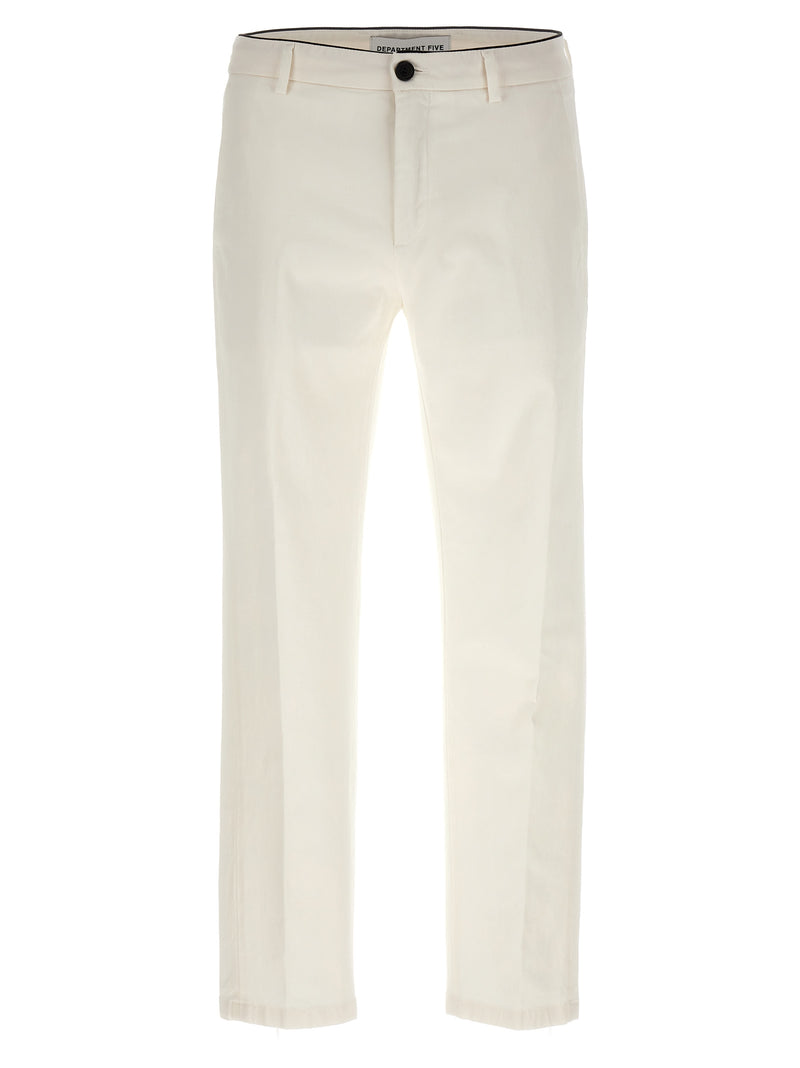 Department 5 'Prince' White Cotton Pants for Men