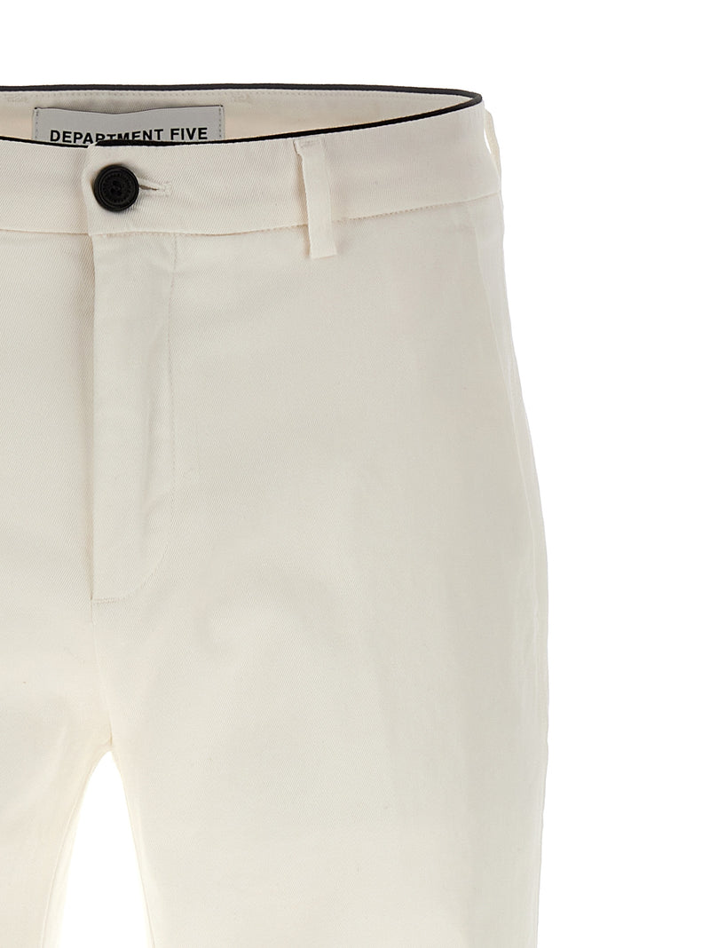 Department 5 'Prince' White Cotton Pants for Men