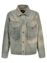 Objects IV Life Bicolor Cotton Denim Jacket - Green
