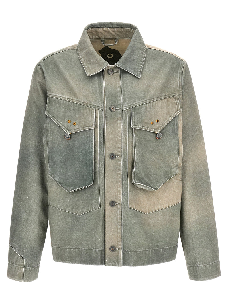 Objects IV Life Bicolor Cotton Denim Jacket - Green