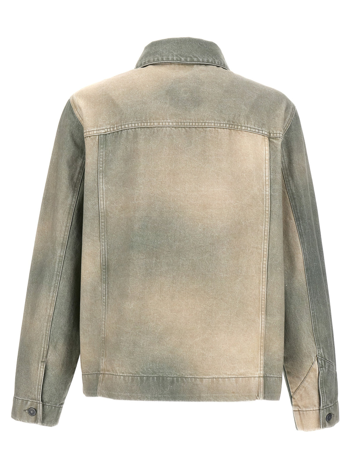 Objects IV Life Bicolor Cotton Denim Jacket - Green