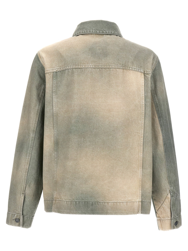 Objects IV Life Bicolor Cotton Denim Jacket - Green