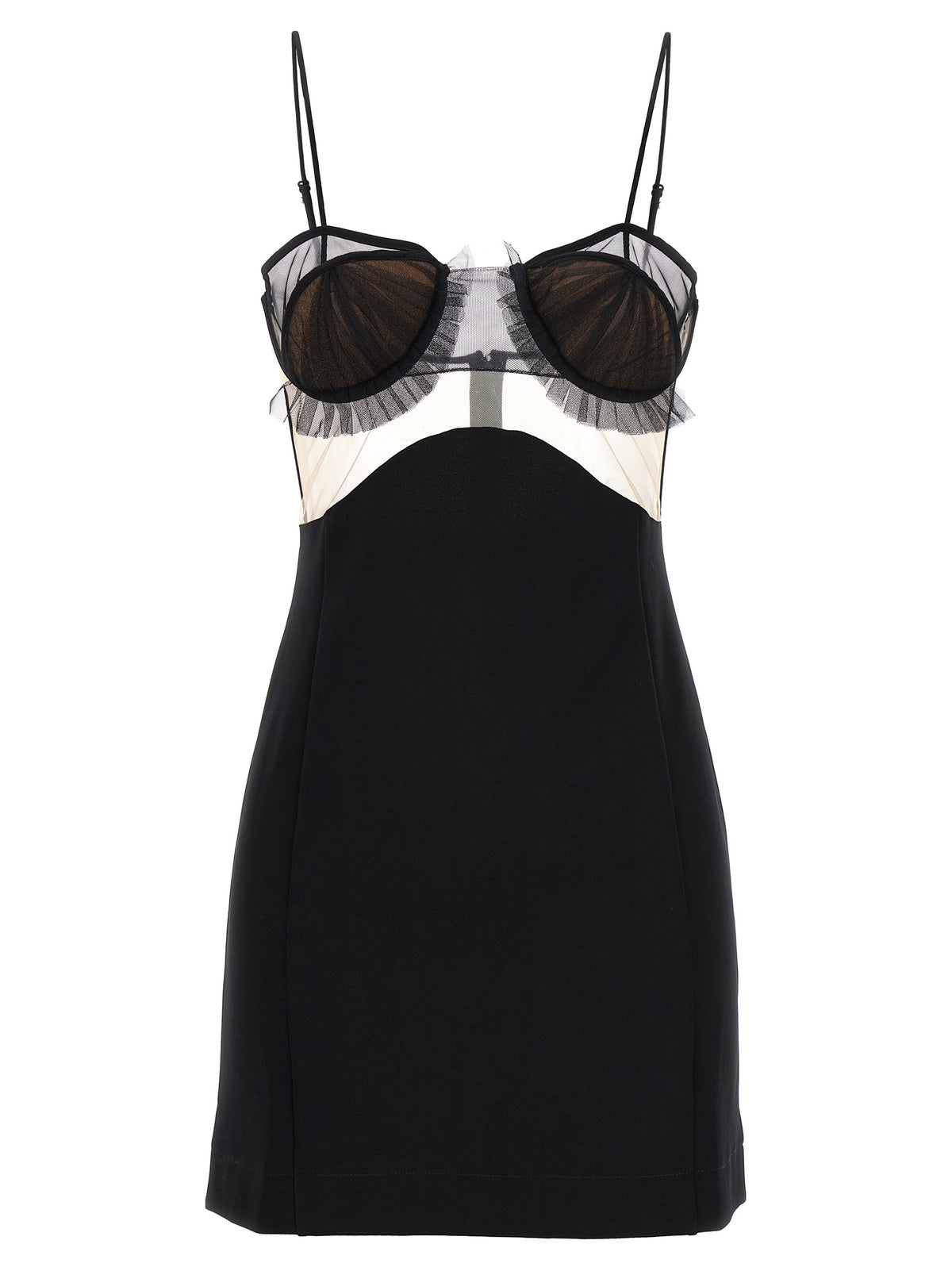 Nensi Dojaka Black Viscose Short Dress - Explosive Flower Bra