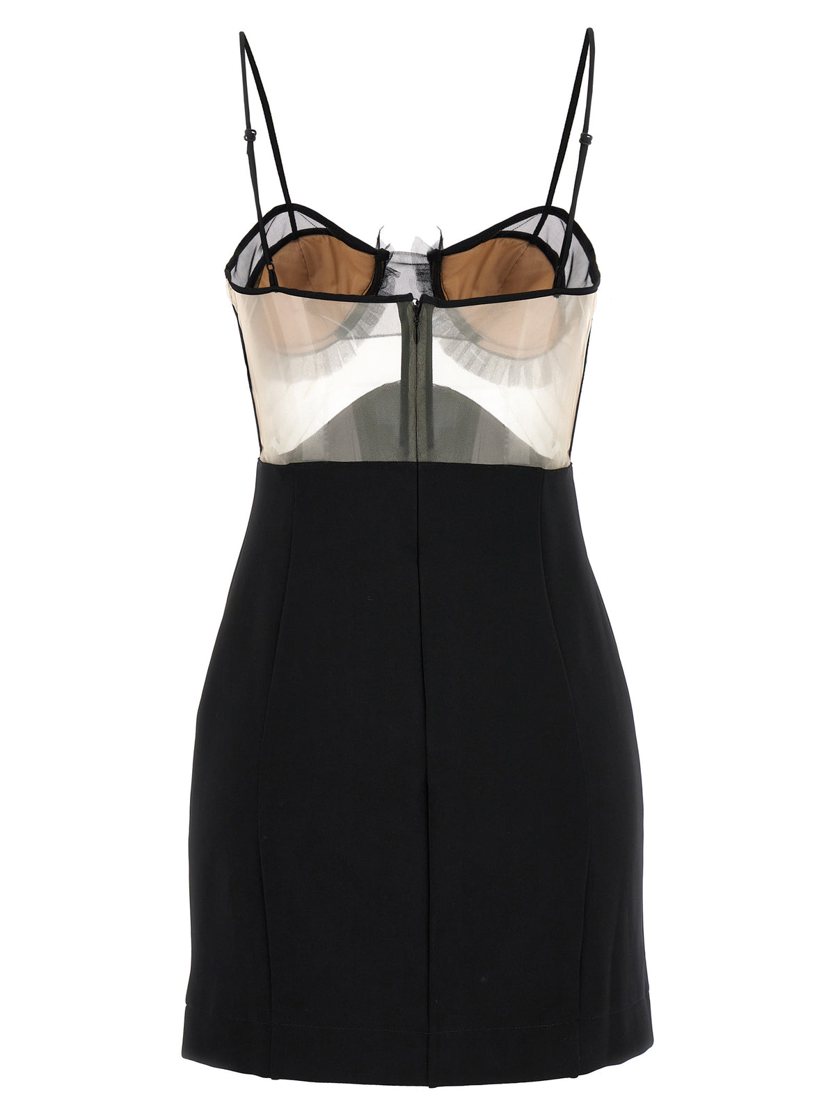 Nensi Dojaka Black Viscose Short Dress - Explosive Flower Bra