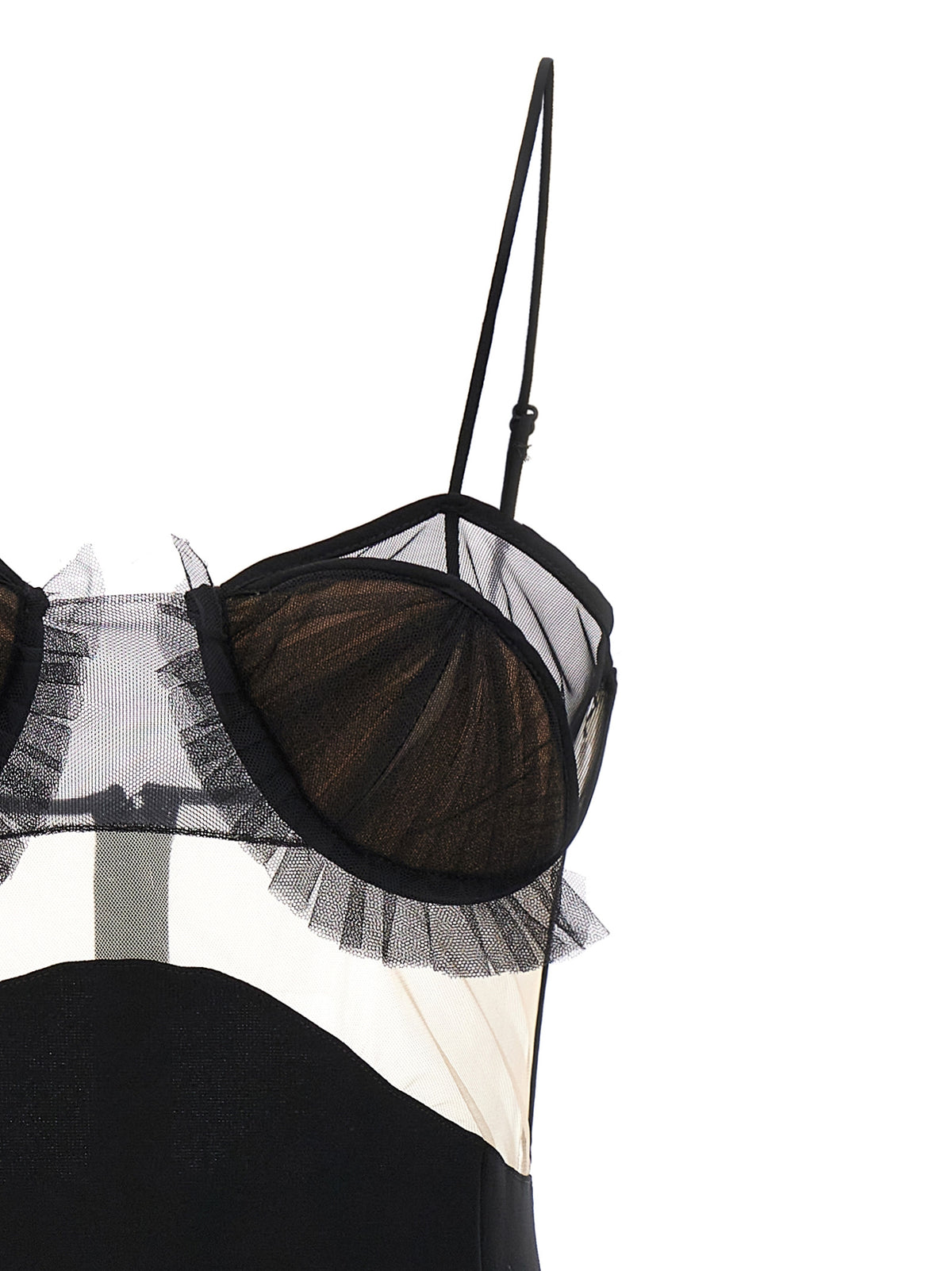 Nensi Dojaka Black Viscose Short Dress - Explosive Flower Bra