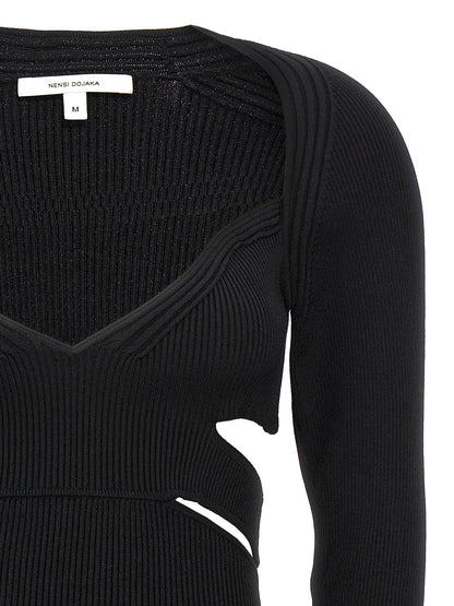 Nensi Dojaka Black Viscose Cardigan
