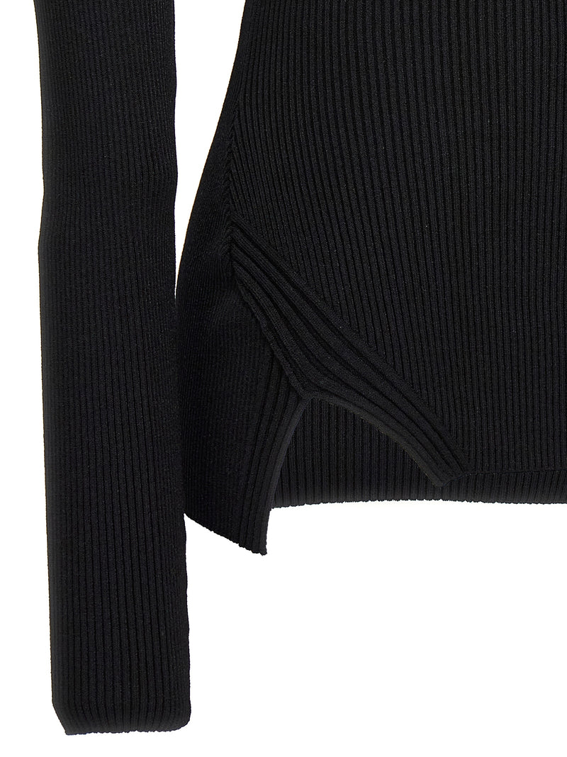 Nensi Dojaka Black Viscose Cardigan - Modern Elegance
