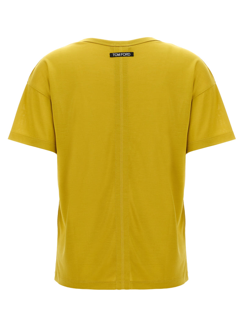 Tom Ford Bicolor Silk T-Shirt - Yellow