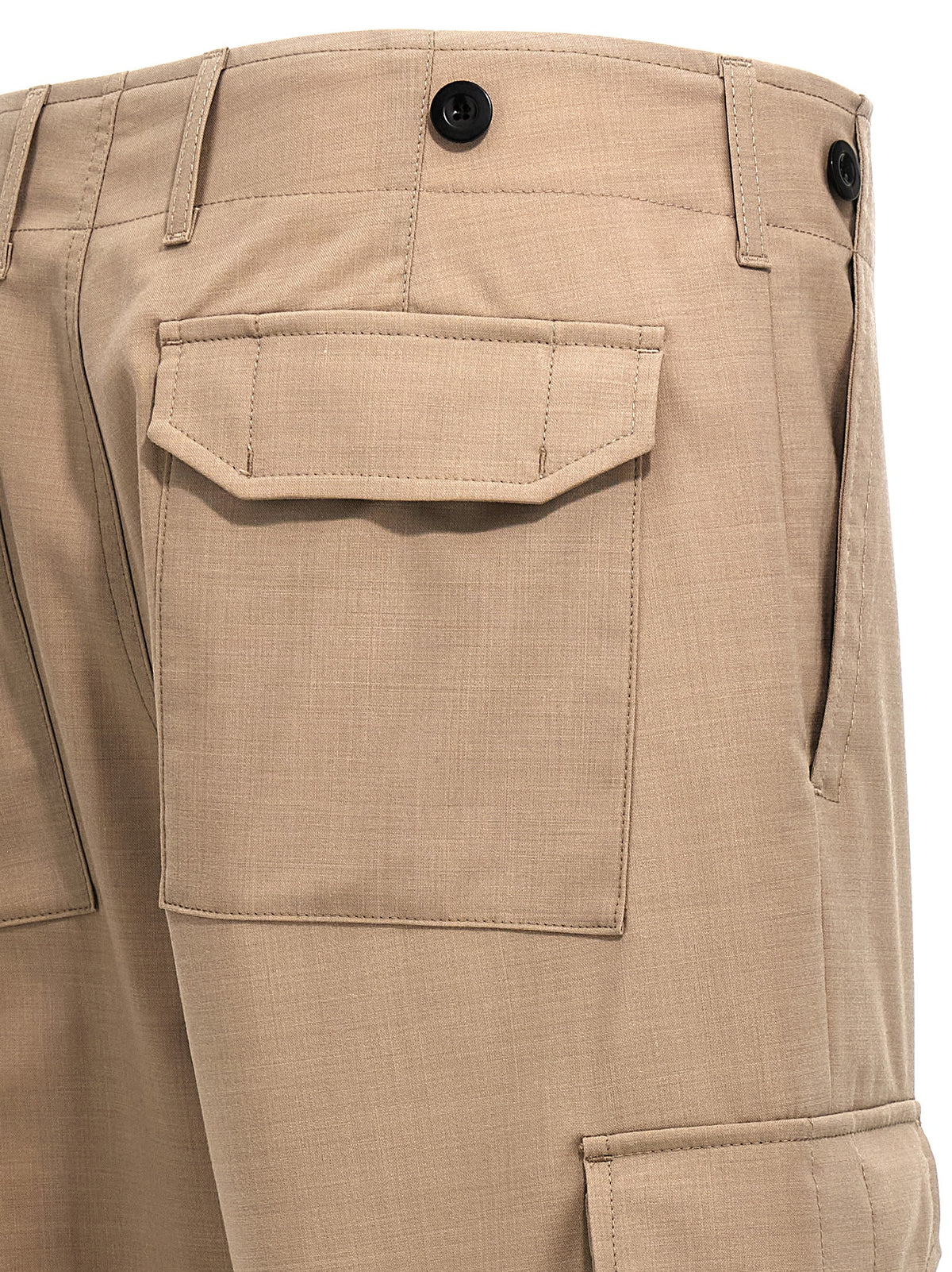 Department 5 Beige Polyester Cargo Pants - Fleet Model