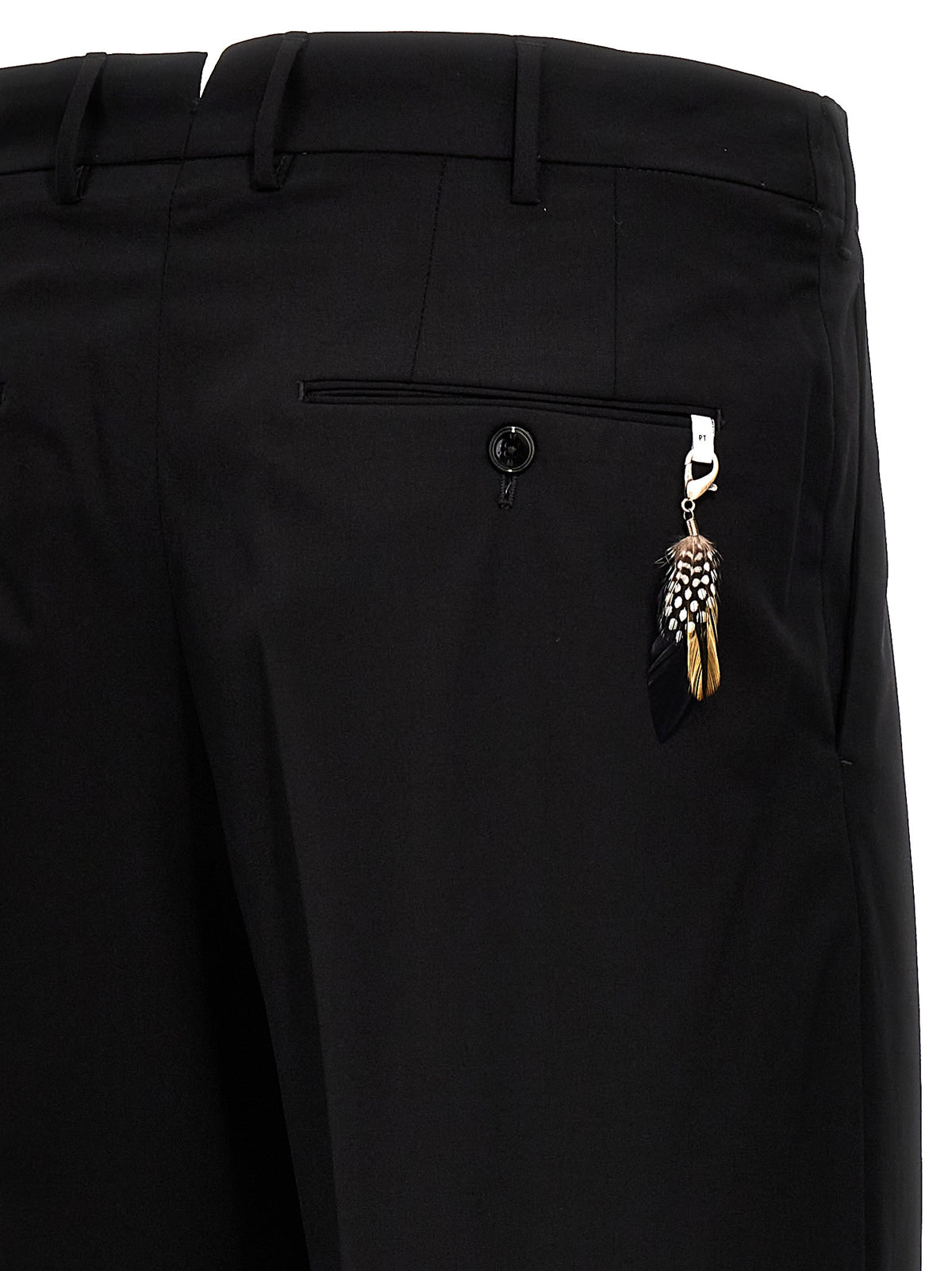PT Torino Black Virgin Wool Dress Pants - Dodici Model