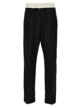 WALES BONNER Bicolor Wool Casual Pants - Seine Model