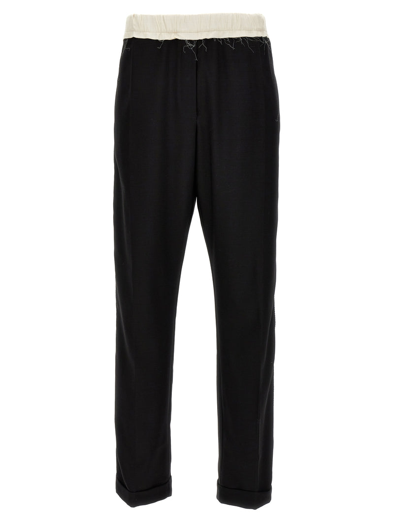 WALES BONNER Bicolor Wool Casual Pants - Seine Model