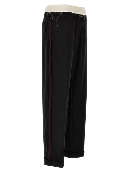 WALES BONNER Bicolor Wool Casual Pants