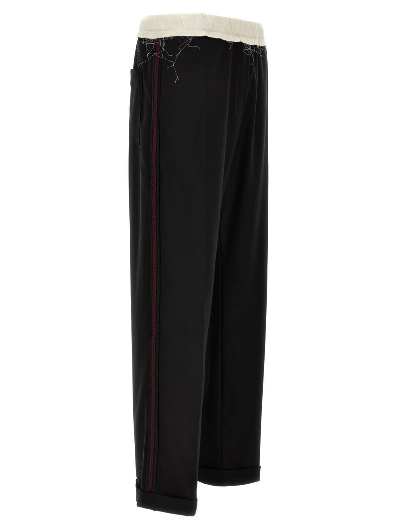 WALES BONNER Bicolor Wool Casual Pants - Seine Model