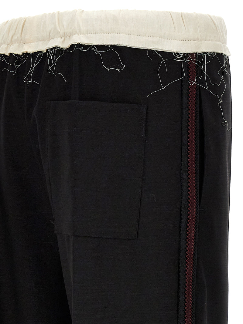 WALES BONNER Bicolor Wool Casual Pants - Seine Model