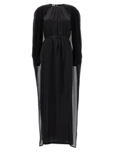 DI.LA3 PARI' Black Silk Long Dress - Elegant & Timeless