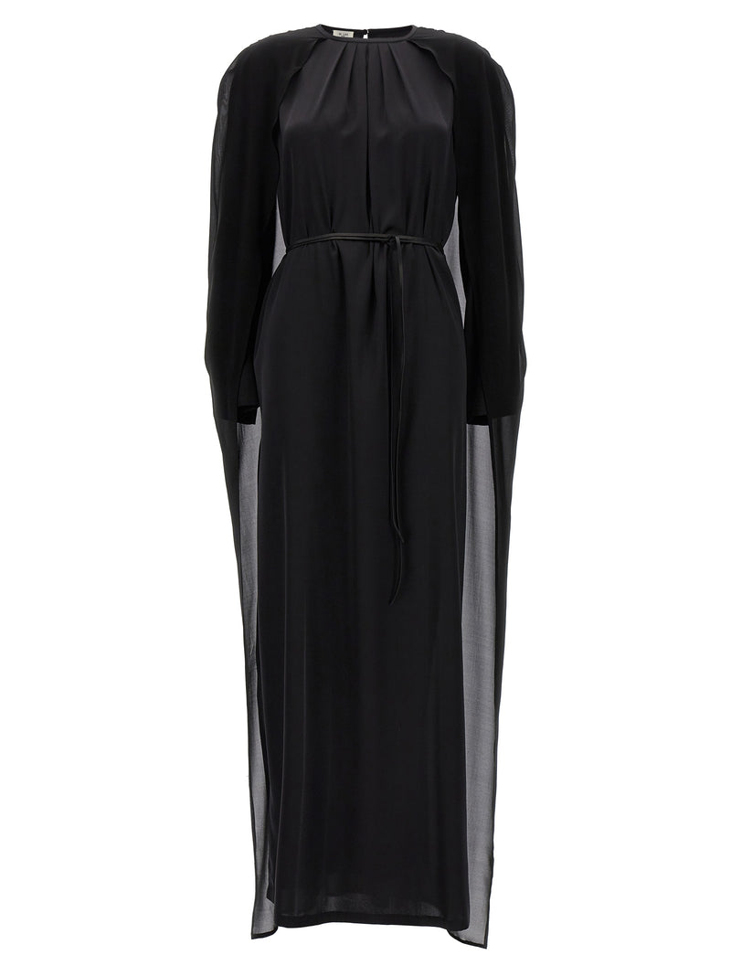 DI.LA3 PARI' Black Silk Long Dress - Elegant & Timeless