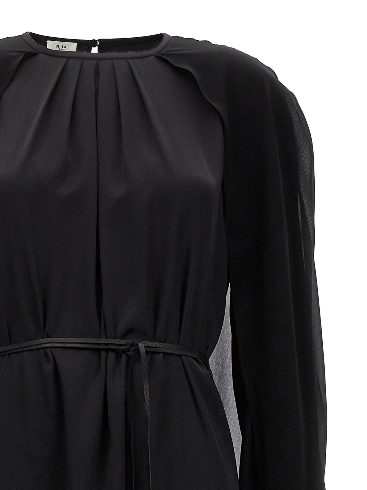 DI.LA3 PARI' Black Silk Long Dress - Elegant & Timeless