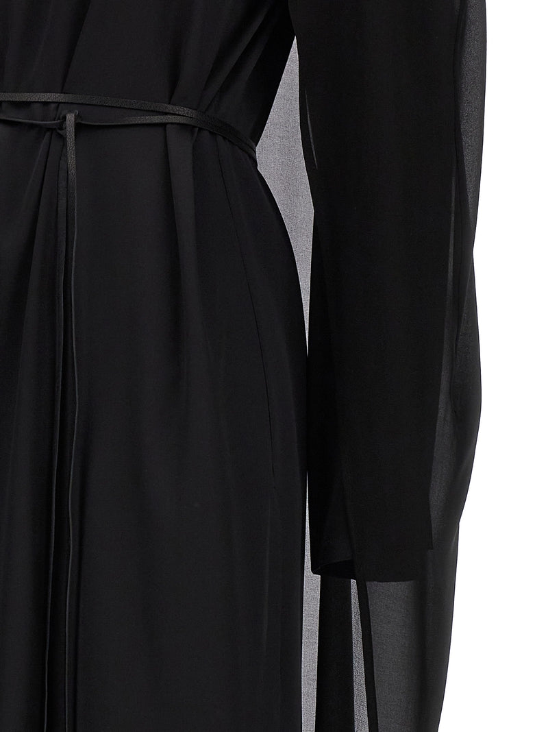 DI.LA3 PARI' Black Silk Long Dress - Elegant & Timeless