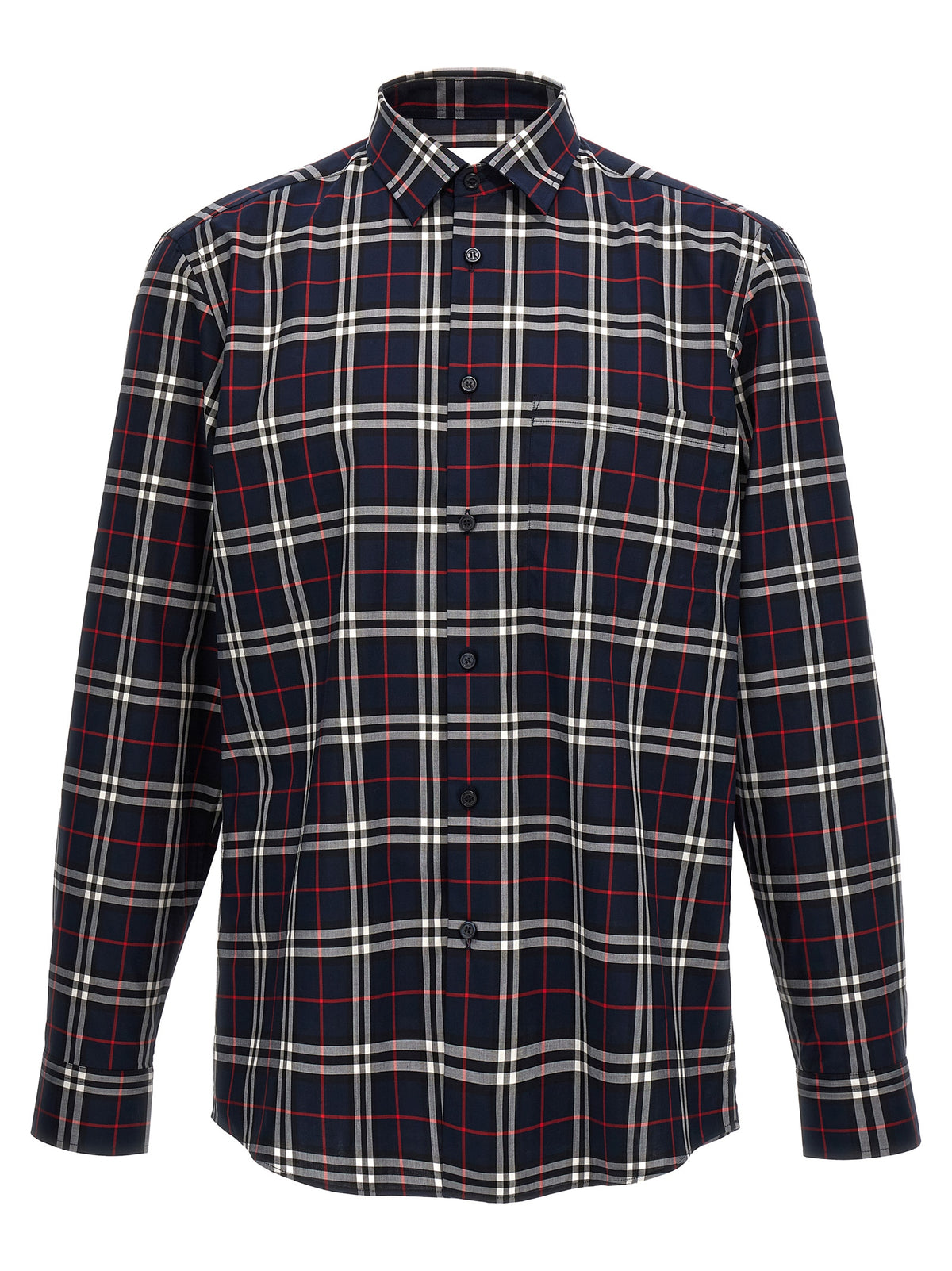 Burberry Blue Check Print Cotton Blouse for Men