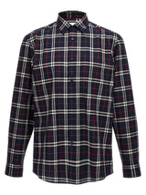 Burberry Blue Check Print Cotton Blouse for Men