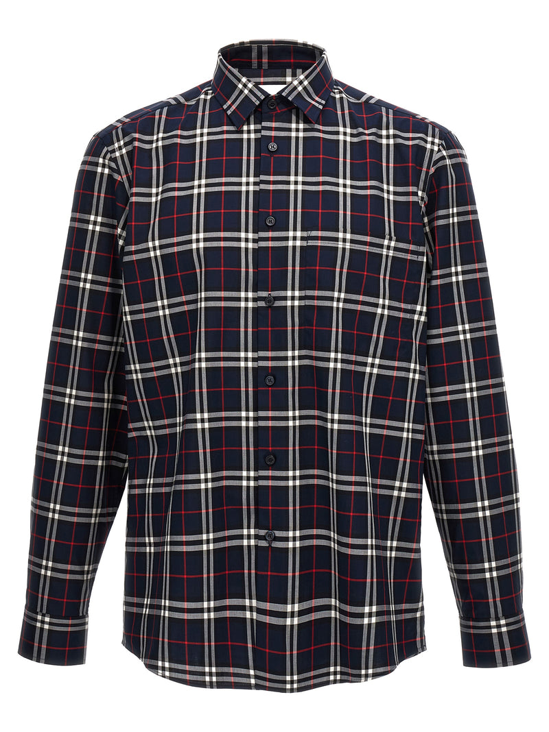 Burberry Blue Check Print Cotton Blouse for Men
