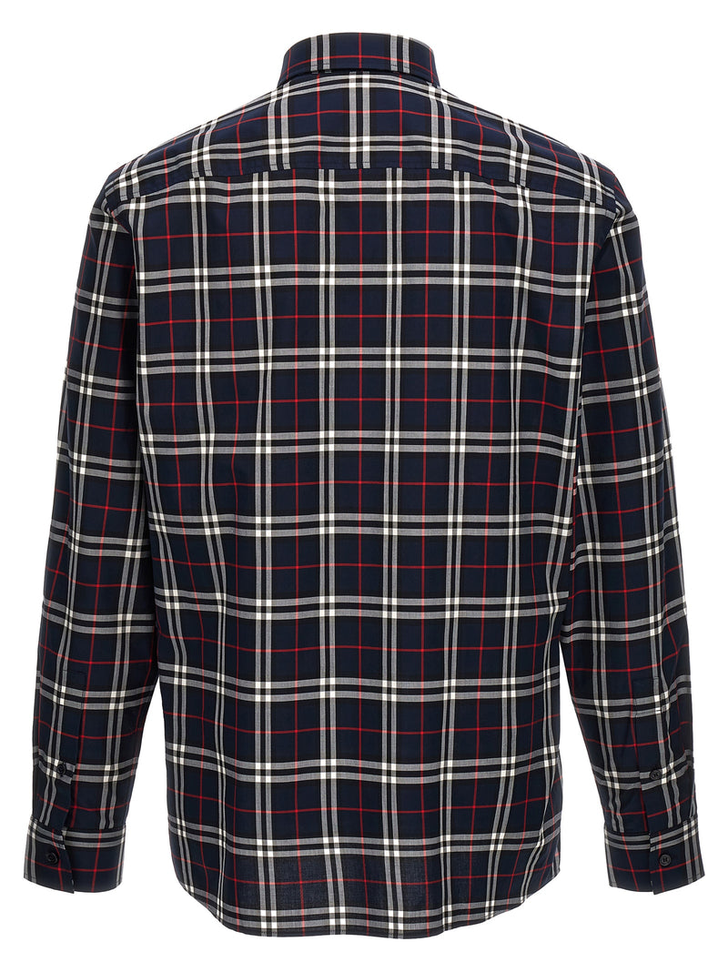 Burberry Blue Check Print Cotton Blouse for Men