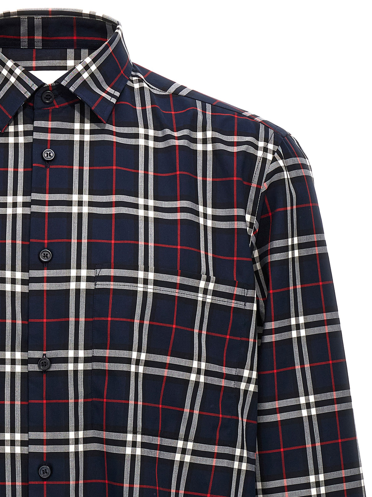 Burberry Blue Check Print Cotton Blouse for Men
