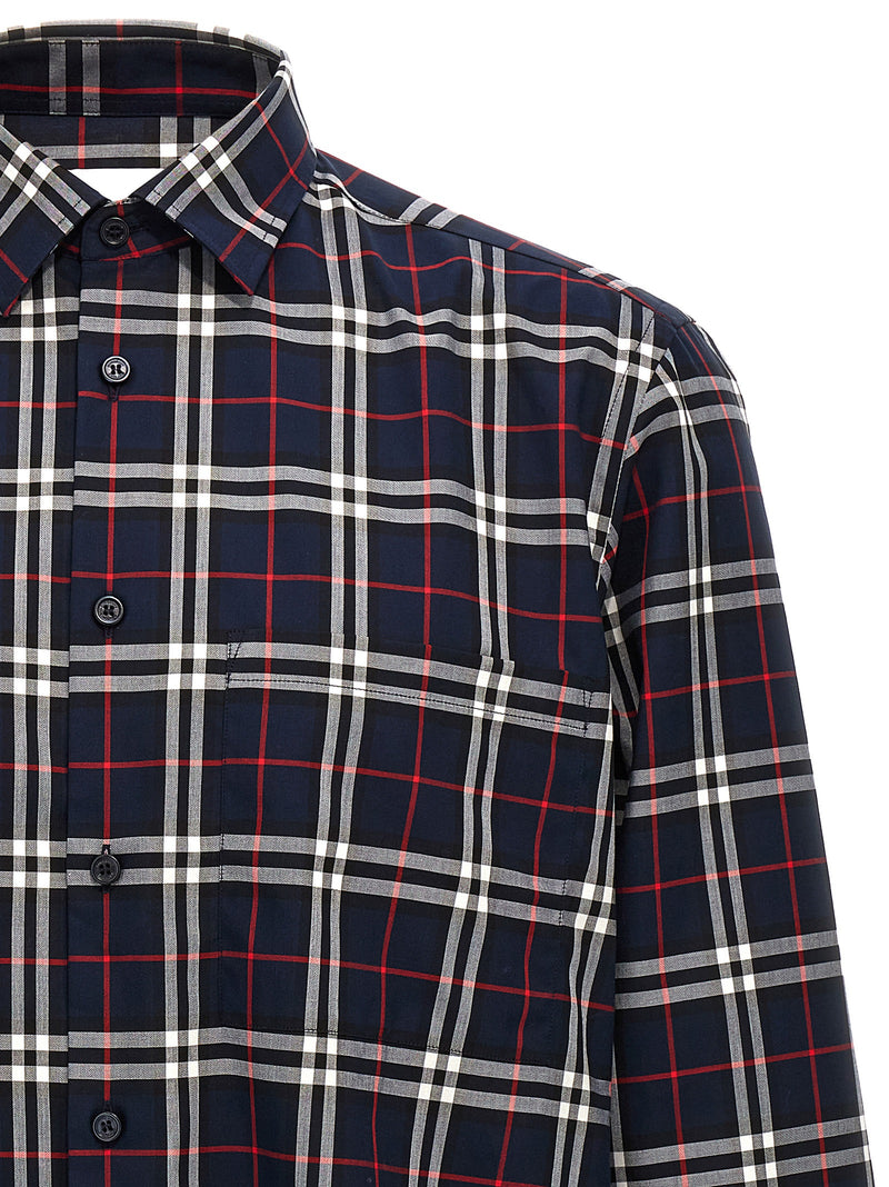 Burberry Blue Check Print Cotton Blouse for Men