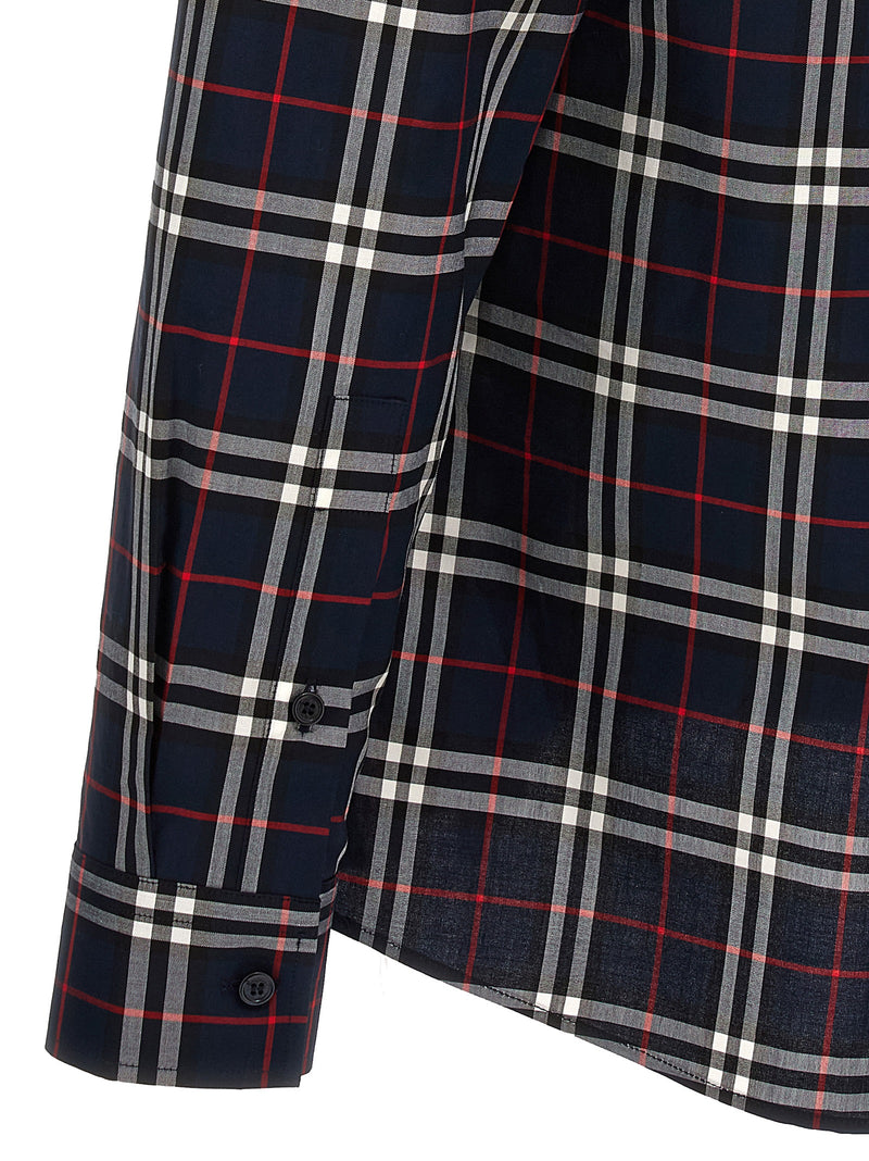 Burberry Blue Check Print Cotton Blouse for Men