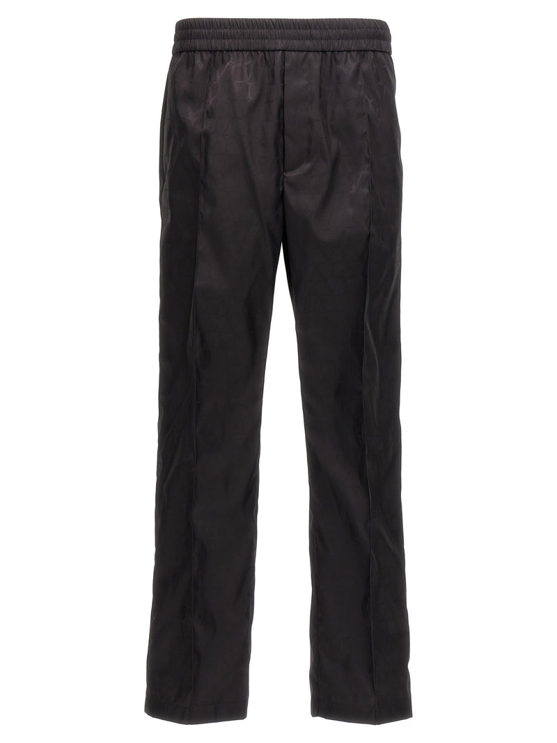 Valentino Garavani Black Polyamide Casual Pants for Men